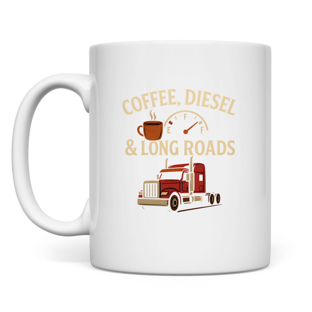 Coffee, Diesel & Long Roads Tasse