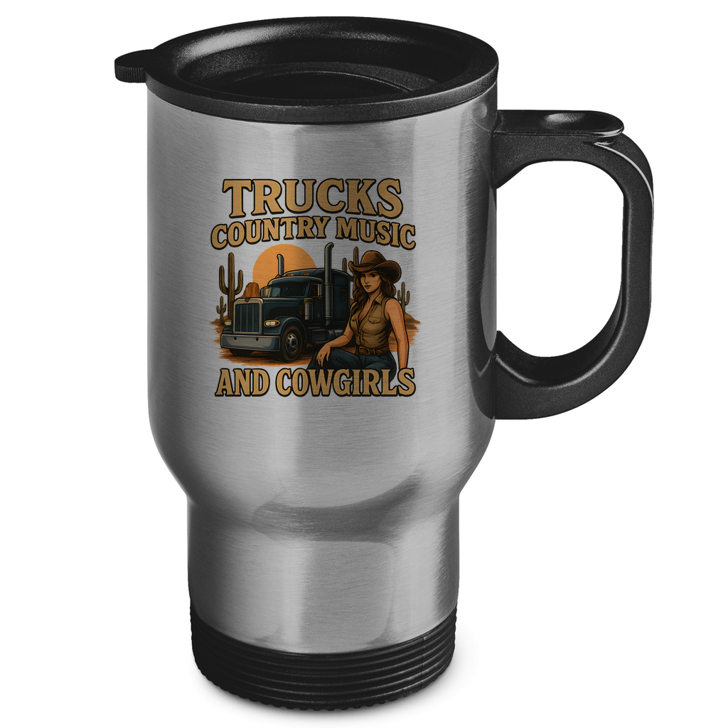 Trucks, Country Music & Cowgirls Thermobecher 3