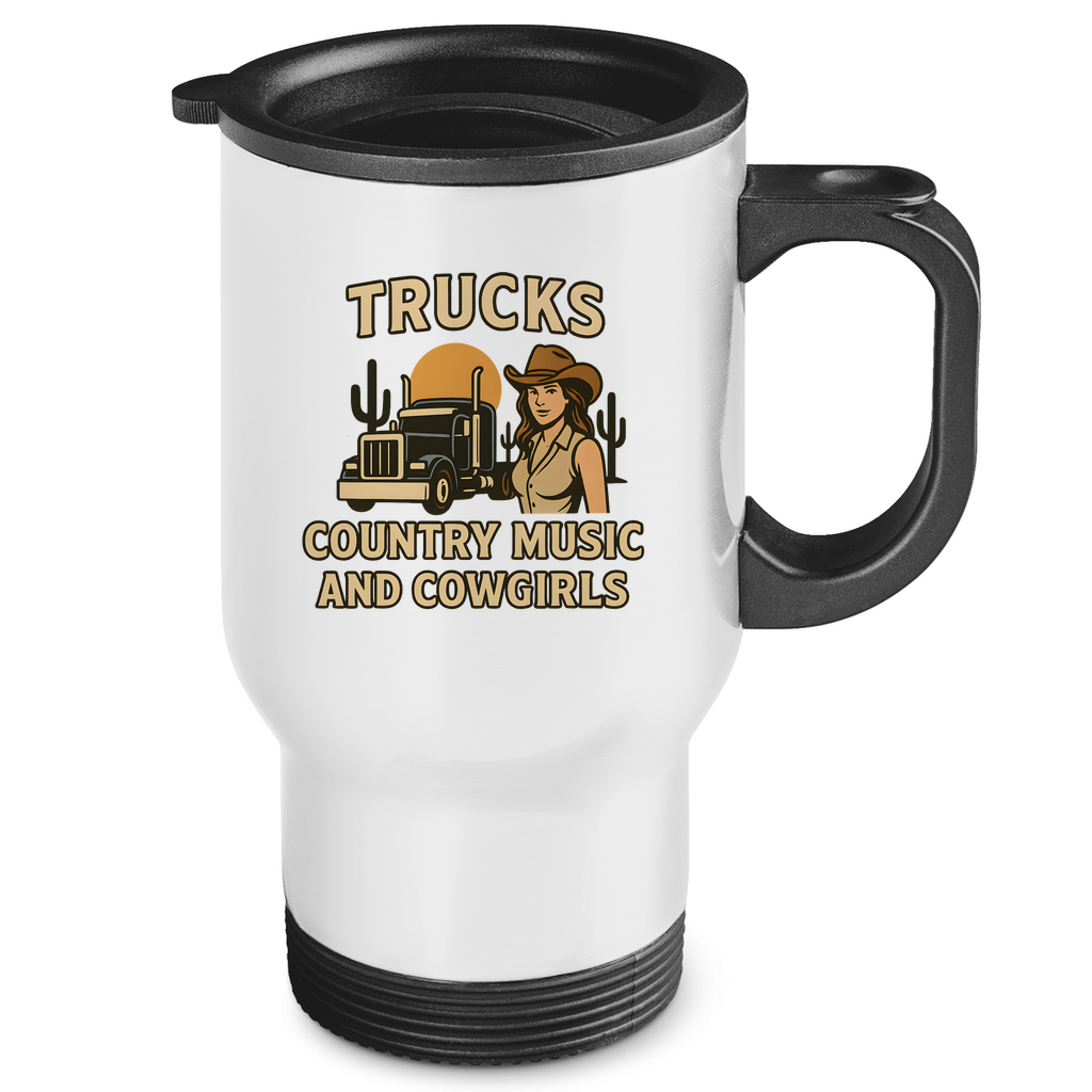 Trucks, Country Music & Cowgirls Thermobecher