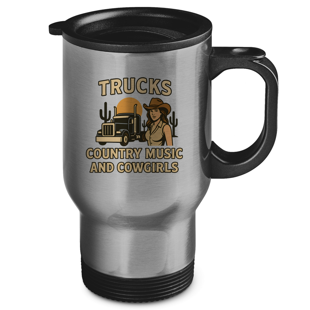 Trucks, Country Music & Cowgirls Thermobecher