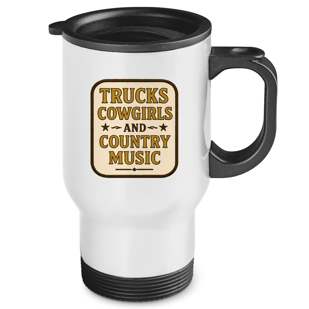 Trucks, Cowgirls and Country Music Thermobecher