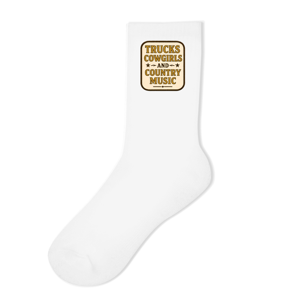 Trucks, Cowgirls & Country Music Socken